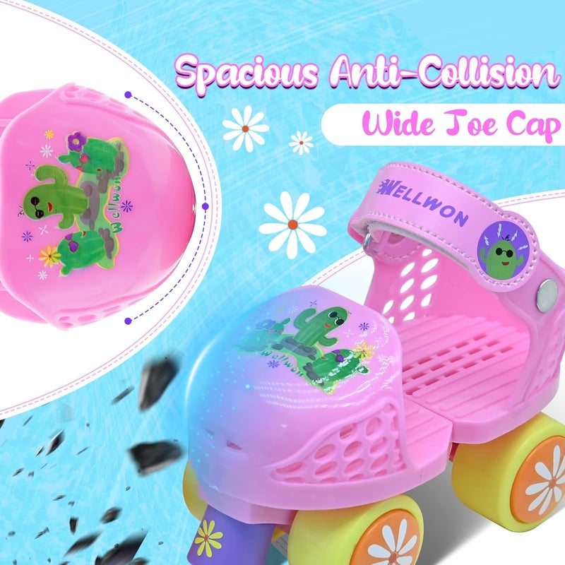 WELLWON Kids Roller Skate for Girls Boys Ages 2-5 Years Old, Adjustable Toddler Rollerskates, Children Beginner Roller Skate - Image 2